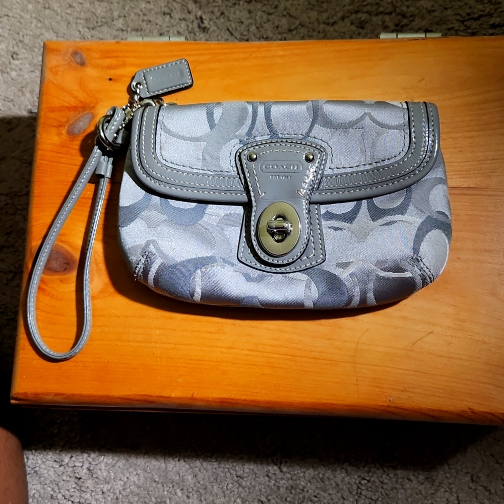 Gray Coach Wristlet